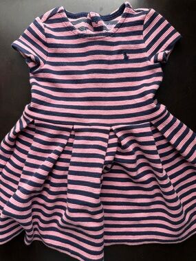Polo by Ralph Lauren Pink & Navy Striped Knit Dress